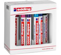 edding Marcador permanente 3000 – Organizador de 10 rotuladores multicolor, punta redonda, indeleble