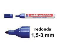 Edding 3000 Rotulador permanente azul de punta redonda (1,5-3 mm)