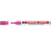 edding Rotulador permanente Nº 3000 – Punta redonda 1,5–3 mm, indeleble de secado rápido, Rosa