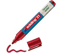 edding 31 EcoLine marcador para flipcharts - rojo - 1 rotulador - punta redonda de 1,5-3 mm - rotulador para escribir, dibujar y marcar sobre papel - recargable, no traspasa, no mancha