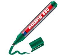 edding 330 marcador permanente - verde - 1 rotulador - punta biselada 1-5 mm - resistente al agua, de secado rápido, rotuladores indelebles - para cartón, plástico, vidrio, madera, metal