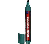 edding 330 marcador permanente - verde - 1 rotulador - punta biselada 1-5 mm - resistente al agua, de secado rápido, rotuladores indelebles - para cartón, plástico, vidrio, madera, metal