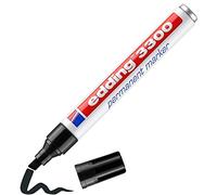 edding 3300 marcador permanente - negro - 1 rotulador - punta biselada 1-5 mm - indeleble de secado rápido - resistente al agua y a los borrones - cartón, plástico, madera, metal, tela - universal