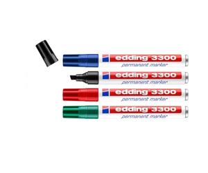 Edding 3300-4S - Estuche con 4 marcadores permanentes 3300 - Surtidos