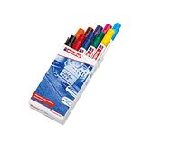 edding 3300 marcador permanente - multicolore - juego de 10 - punta biselada 1,5-3 mm - indeleble de secado rápido - resistente al agua y a los borrones - cartón, plástico, madera, metal, tela