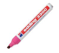 edding 3300 marcador permanente - rosa - 1 rotulador - punta biselada 1-5 mm - indeleble de secado rápido - resistente al agua y a los borrones - cartón, plástico, madera, metal, tela - universal