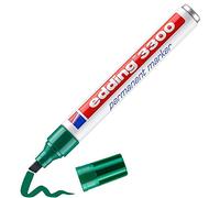 edding 3300 marcador permanente - verde - 1 rotulador - punta biselada 1-5 mm - indeleble de secado rápido - resistente al agua y a los borrones - cartón, plástico, madera, metal, tela - universal