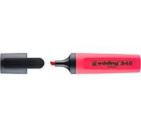 edding 345 marcador fluorescente - rojo - 1 marcador fluorescente - punta biselada de 2-5 mm - ideal para hacer marcas brillantes y resaltar pasajes de texto y notas