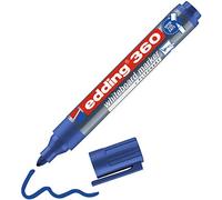 edding 360 marcador para pizarras blancas - azul - 1 rotulador - punta redonda 1,5-3 mm - rotulador para pizarra blanca, borrado en seco - pizarra blanca, flipchart, tablón de notas - recargable