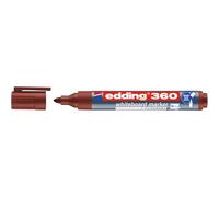 edding 360 marcador para pizarras blancas - marrón - 1 rotulador - punta redonda 1,5-3 mm - rotulador para pizarra blanca, borrado en seco - pizarra blanca, flipchart, tablón de notas
