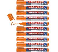 edding 360 marcador para pizarras blancas - naranja - 10 rotuladores - punta redonda 1,5-3 mm - rotulador para pizarra blanca, borrado en seco - pizarra blanca, flipchart, tablón de notas