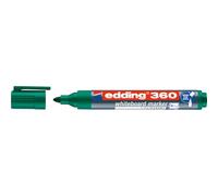 edding 360 marcador para pizarras blancas - verde - 1 rotulador - punta redonda 1,5-3 mm - rotulador para pizarra blanca, borrado en seco - pizarra blanca, flipchart, tablón de notas - recargable