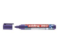 edding 360 marcador para pizarras blancas - violeta - 1 rotulador - punta redonda 1,5-3 mm - rotulador para pizarra blanca, borrado en seco - pizarra blanca, flipchart, tablón de notas