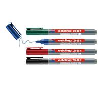 edding 361 whiteboard marker set - multi-coloured - 4 whiteboard pens - round ni