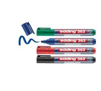 Edding 363-4 Marcadores para Pizarras Blancas - Multicolor - Punta Biselada 1-5 mm