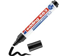 edding 363 marcador para pizarras blancas - negro - 1 rotulador - punta biselada 1-5 mm - rotulador para pizarra blanca, borrado en seco - pizarra blanca, flipchart, tablón de notas - recargable