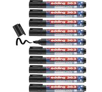 edding 363 whiteboard marker - black - 10 whiteboard pens - chisel tip 1-5 mm -