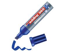 edding 365 marcador para pizarras blancas - azul - 1 rotulador - punta biselade 2-7 mm - pizarra blanca, vidrio, tablón de notas, flipchart - se puede borrar en seco y sin residuos, no se seca