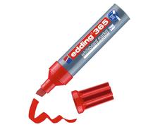 edding 365 marcador para pizarras blancas - rojo - 1 rotulador - punta biselade 2-7 mm - pizarra blanca, vidrio, tablón de notas, flipchart - se puede borrar en seco y sin residuos, no se seca