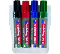 edding® 365 - Rotulador para pizarra (recargable, punta biselada, 2-7 mm, 4 unidades), colores surtidos
