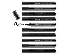 edding 366 rotulador de pizarra blanca - negro - 10 rotuladores de pizarra blanca delgados - plumilla redonda de 1 mm - borrable en seco - para pizarras blancas, de cristal, magnéticas y de notas