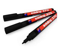 Edding 370 marqueur permanent à pointe ogive - 1 mm - Noir - Lot de 3