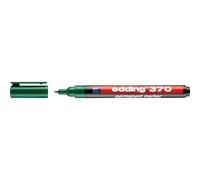 edding 370 - verde - 1 rotulador - punta redondeada fina 1 mm - resistente al agua, secado rápido - multiuso, universal - para cartón, plástico, madera, metal, vidrio, piedra, lienzo