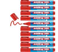 Edding 380-002 - Caja con 10 marcadores para Flipchart - Punta Redonda - 1.5-3 mm - Rojo