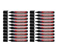 Edding 4-300001 300 - Rotuladores permanentes para la industria (punta redonda, cartón, metal, goma y cristal, 1,5-3 mm, 20 unidades), color negro