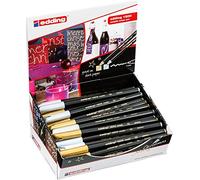 Edding 4-50297 Color Pen 1200 - Rotulador de fibra (50 unidades, en caja), color dorado y plateado