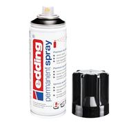 edding 5200 spray permanente - negro intenso brillante - 200 ml - pintura acrílica para pintar y decorar vidrio, metal, madera, cerámica, plástico, lienzo - aerosol, spray acrílico, spray de pintura