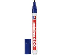 edding 400 marcador permanente - azul - 1 rotulador - punta fina redonda 1 mm - resistente al agua, de secado rápido, rotuladores indelebles - para cartón, plástico, madera, metal, vidrio