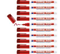 edding 400 marcador permanente - rojo - 10 rotuladores - punta fina redonda 1 mm