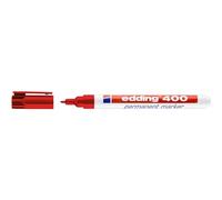 edding Rotulador permanente 400 - Punta redonda 1 mm - Resistente al agua, secado rápido - Rojo