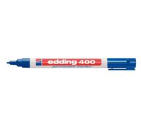 edding 400 marcador permanente - azul - 1 rotulador - punta fina redonda 1 mm - resistente al agua, de secado rápido, rotuladores indelebles - para cartón, plástico, madera, metal, vidrio