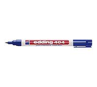 edding 404 marcador permanente, azul, 1 rotulador, punta extra fina redonda 0,75 mm, resistente al agua, de secado rápido, rotuladores indelebles, para cartón, plástico, madera, metal, vidrio