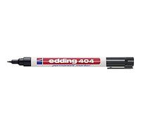 edding 404 marcador permanente, negro, 1 rotulador, punta extra fina redonda 0,75 mm, resistente al agua, de secado rápido, rotuladores indelebles, para cartón, plástico, madera, metal, vidrio