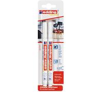 edding - Rotulador de tiza 4085/2W, punta 1-2 mm, blanco, paquete de 2