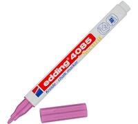 edding 4085 marcador de tiza - rosa metálico - 1 rotulador de tiza - punta redonda 1-2 mm - rotuladores para cristal borrables - para pizarras, vidrio y espejos - tiza líquida de cobertura opaca