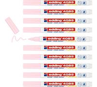 Edding 4085 marcador de tiza - rosa pastel - 10 rotuladores de tiza - punta redonda 1-2 mm - rotuladores para cristal borrables - para pizarras, vidrio y espejos - tiza líquida de cobertura opaca