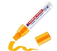 edding 4090 marcador de tiza - naranja neón - 1 rotulador de tiza - punta biselada 4-15 mm - rotuladores para cristal borrables - para pizarras, vidrio y espejos - tiza líquida de cobertura opaca