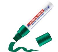 edding 4090 marcador de tiza - verde - 1 rotulador de tiza - punta biselada 4-15 mm - rotuladores para cristal borrables - para pizarras, vidrio y espejos - tiza líquida de cobertura opaca