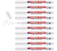 Edding 4095 - Juego de 5 marcadores para ventana y tiza, 2-3 mm, color negro, azul, rojo, verde y blanco