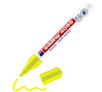 edding 4095 marcador de tiza - amarillo neón - 1 rotulador de tiza - punta redonda 2-3 mm - rotuladores para cristal borrables - para pizarras, vidrio y espejos - tiza líquida de cobertura opaca