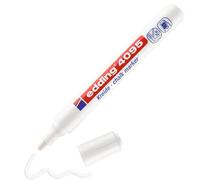 edding 4095 marcador de tiza - blanco - 1 rotulador de tiza - punta redonda 2-3 mm - rotuladores para cristal borrables - para pizarras, vidrio y espejos - tiza líquida de cobertura opaca