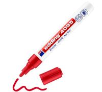 edding 4095 marcador de tiza - rojo - 1 rotulador de tiza - punta redonda 2-3 mm - rotuladores para cristal borrables - para pizarras, vidrio y espejos - tiza líquida de cobertura opaca