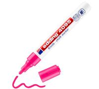 edding 4095 marcador de tiza - rosa neón - 1 rotulador de tiza - punta redonda 2-3 mm - rotuladores para cristal borrables - para pizarras, vidrio y espejos - tiza líquida de cobertura opaca