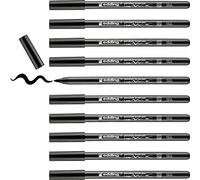 edding 4200 rotulador con punta de pincel para porcelana - negro - 10 rotuladores - punta de pincel de 1-4 mm - para pintar y decorar cerámica - tinta resistente a la luz y lavavajillas, secado rápido