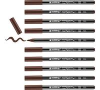 edding 4200 rotulador con punta de pincel para porcelana - marrón - 10 rotuladores - punta de pincel de 1-4 mm - pintar y decorar cerámica - tinta resistente a la luz y lavavajillas, secado rápido