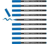 edding 4200 rotulador con punta de pincel para porcelana - azul claro - 10 rotuladores - punta de pincel de 1-4 mm - pintar y decorar cerámica - tinta resistente a la luz y lavavajillas, secado rápido